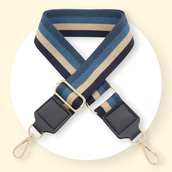 🆕 Adjustable Navy Blue Stripe Replacement Strap - Purse, Bag, Camera, Guitar - Picture 8 of 11
